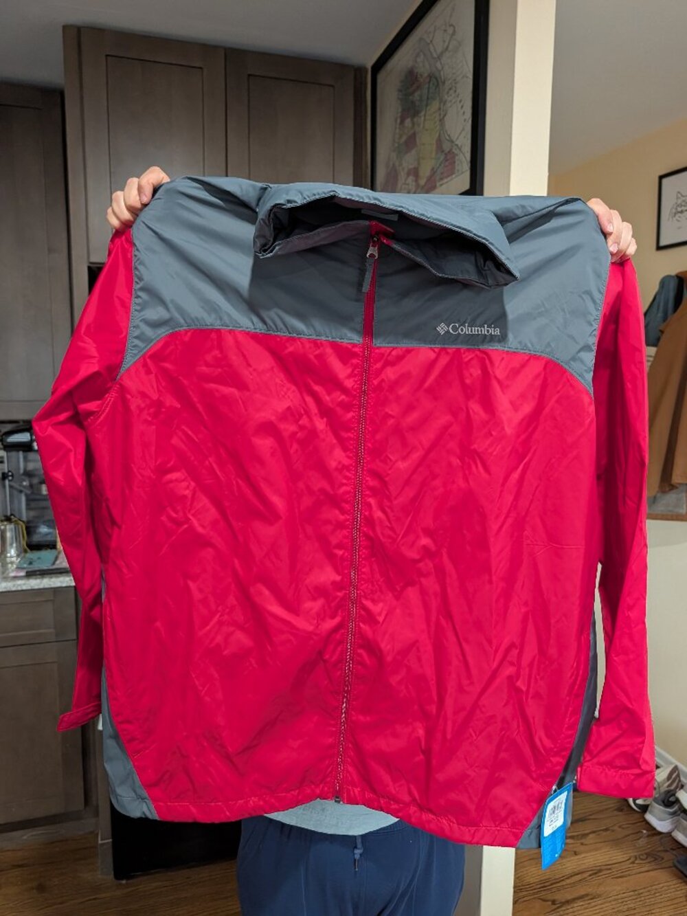 Columbia Men's Glennaker Lake II Rain Jacket - Red/Gray - NWT